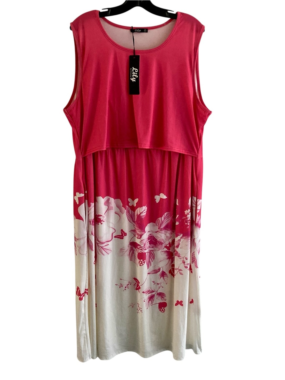 Lily | Sleeveless Pink Floral Maxi Dress
